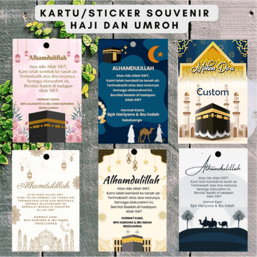 Kartu Souvenir Haji dan Umroh / Hangtag Souvenir Haji dan Umroh