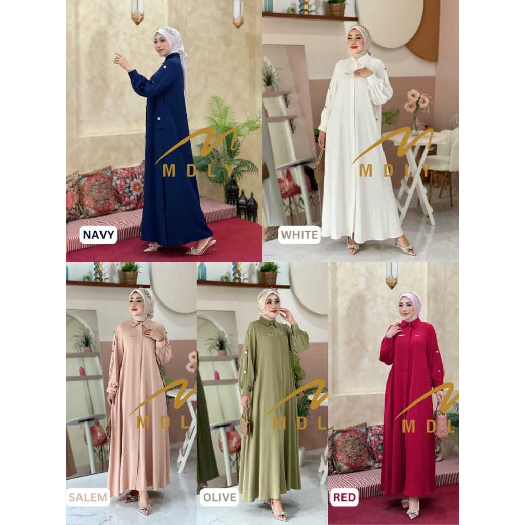 Dress MDLY Terbaru Baju Gamis Premium Alba Dress By Mdly Original