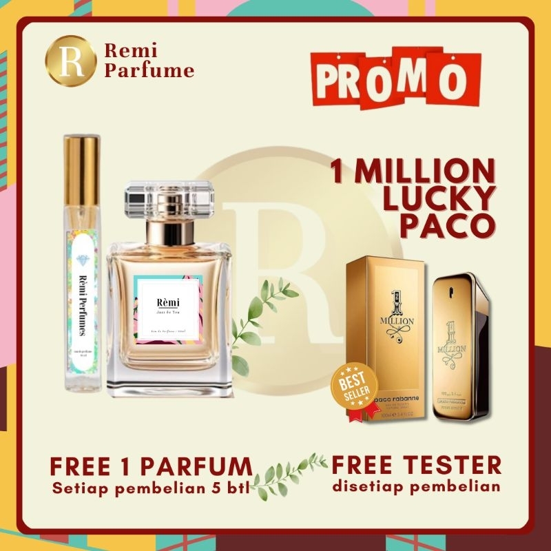 Parfum cowok 1 Million Lucky Paco Rabanne  - Remi Parfume - Manly - Elegant - Mewah - Aroma tahan la