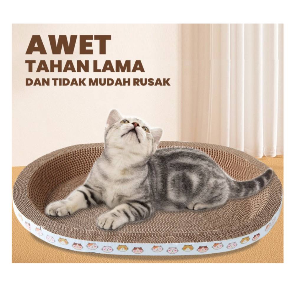 Mainan Kucing Garukan Oval Jumbo Kucing Anabul Free Serbuk Catnip