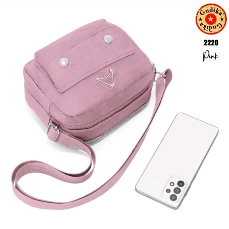 Tas Wanita Slempang Gudika tipe 2220 warna pink original harga promo, berhadiah tas dompet