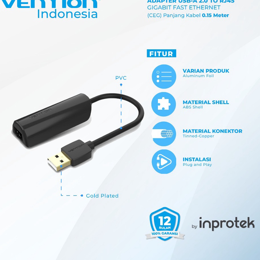 Simpan Uang Anda Vention USB to LAN RJ45 Ethernet USB to RJ45 Adapter