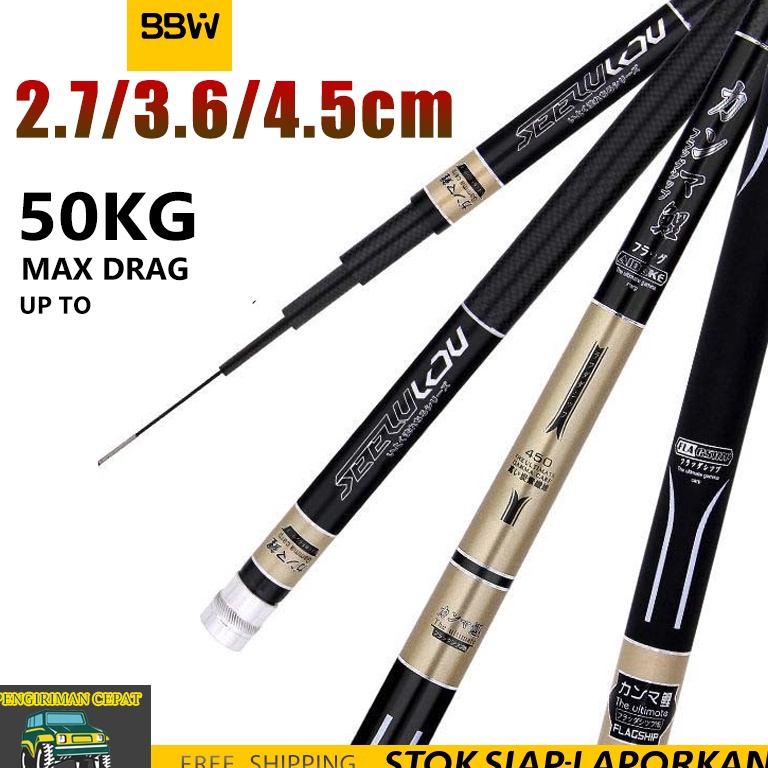 HARGA TERMURAH Joran Pancing Teleskopik Ultra Ringan Bahan Serat Karbon Ukuran Joran Pancing Tongkat