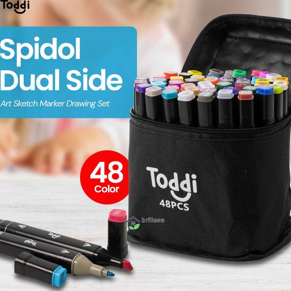 

Toddi Spidol Dual Side Fine Art Brush Art Marker Set 1 and 6mm Tip CY6 KODE P1X9