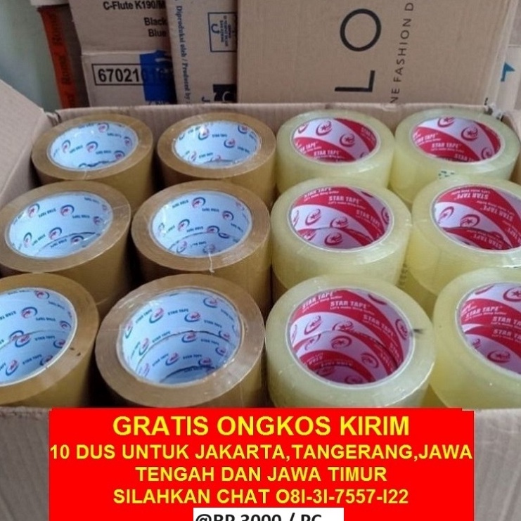 

Lakban 1 Dus BeningCoklat 9 Yard1 Yard Murah Tebal Isi 72 KODE G4E9