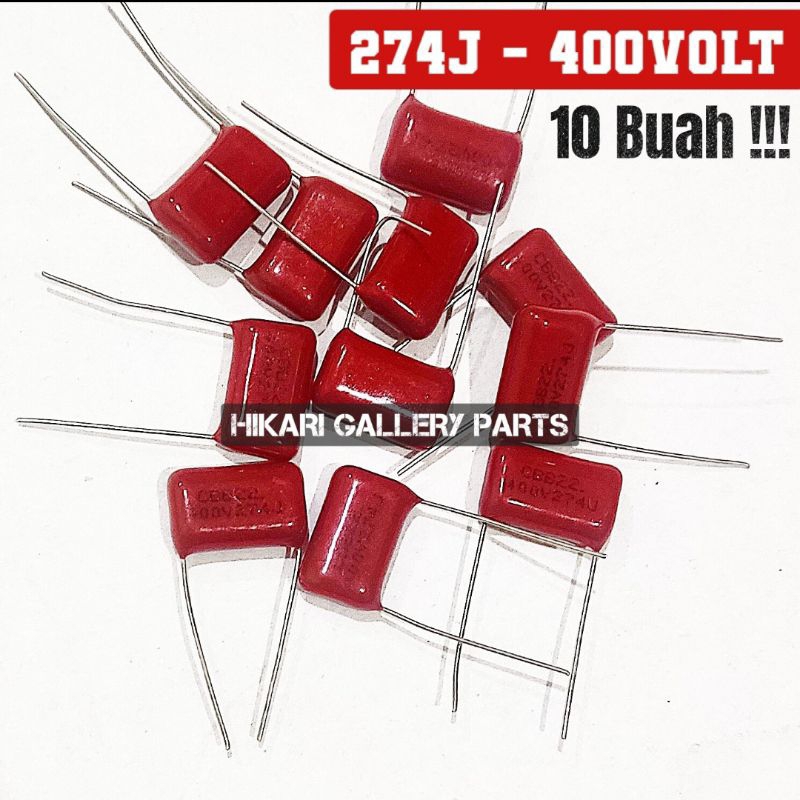 [10 Pcs] KAPASITOR MILAR 274J 400-VOLT Body Besar / Mylar Capacitor 274J kapasitor 274J 400v isi 10p