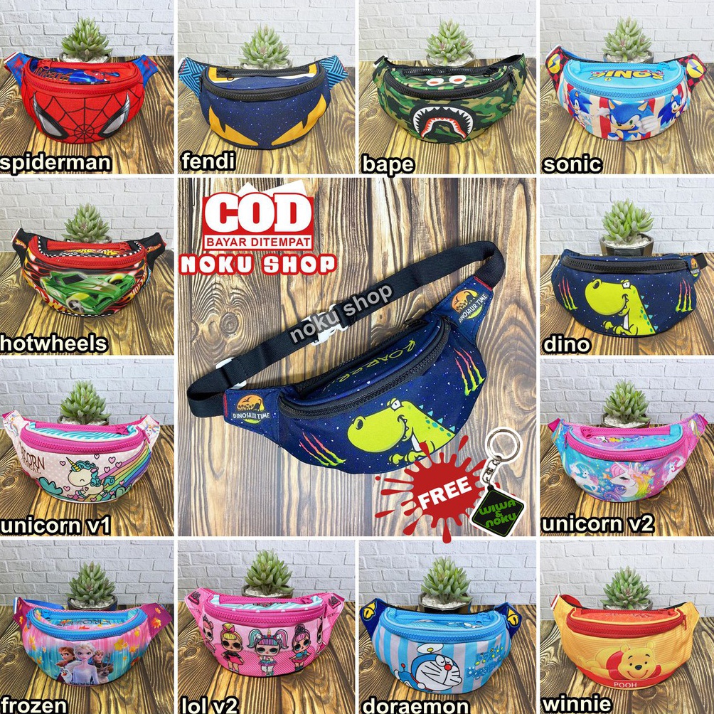 Tas Pinggang Anak  Waistbag Tas Selempang Anak Karakter c Y3J7