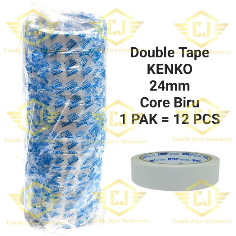 

1 PAK 12 Pcs Double Tape KENKO 24mm 1 inch Blue Core Biru KODE D1L6