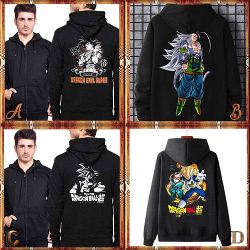 Zipper Hoodie Goku Anime Hoodie Ritsleting Bahan Cotton Fleece | KD-24110506