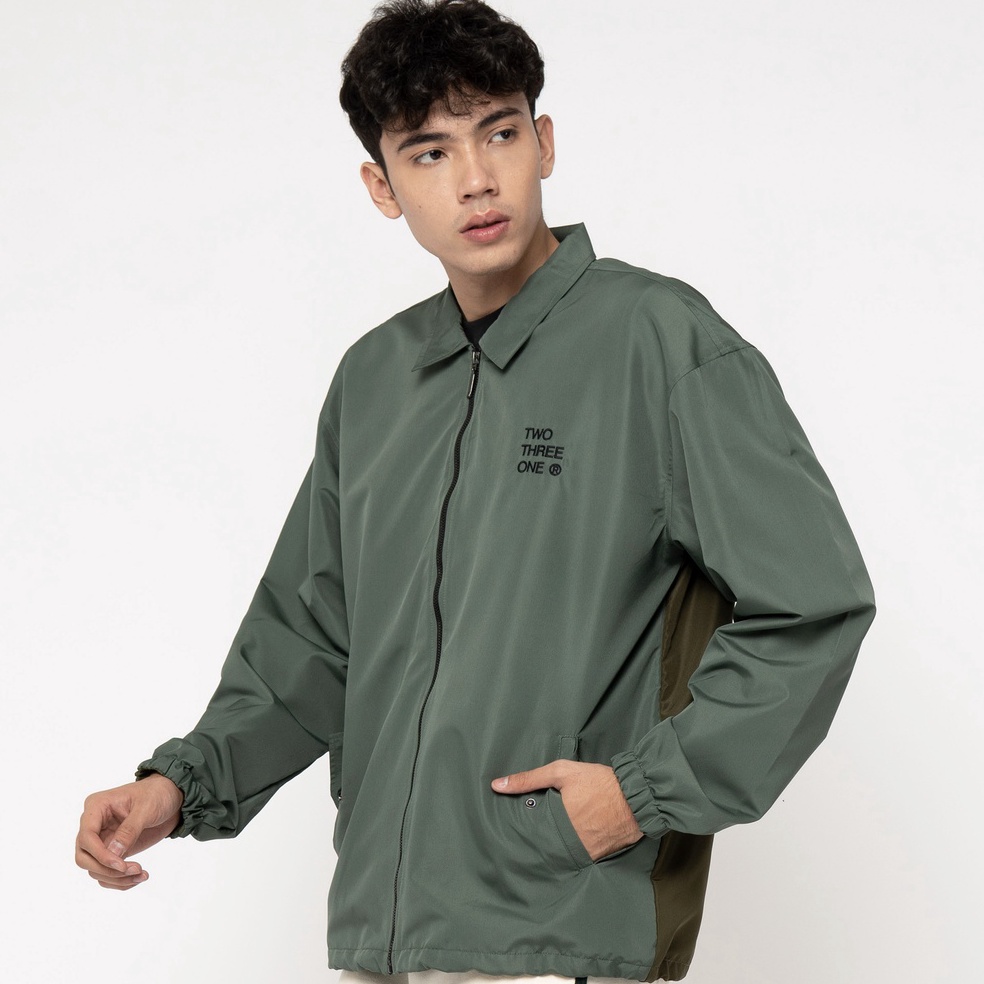 Trend Terbaru M231 Jaket Coach Two Tone Dark Green Back On Track 2584B