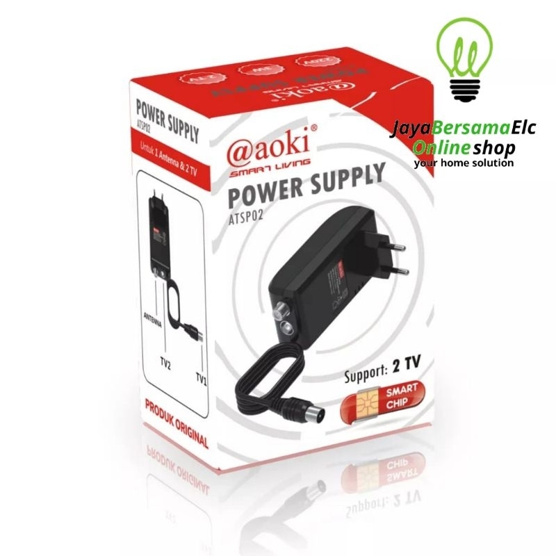 CUCI GUDANG Big Promo Booster Antena Tv Penguat Sinyal / Adaptor Aoki Jernih Spliter 2 Tv Atsp02