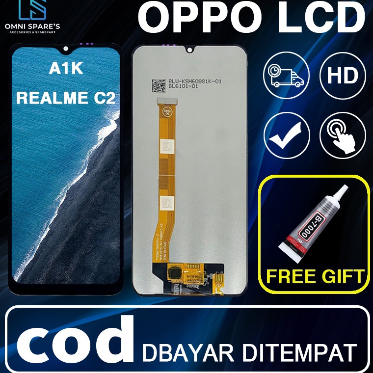 Paling Dicari originalLCD OPPO A1KREALME C2 ORIGINAL FULLSET TOUCHSCREEN ASLI LAYAR HP COPOTAN