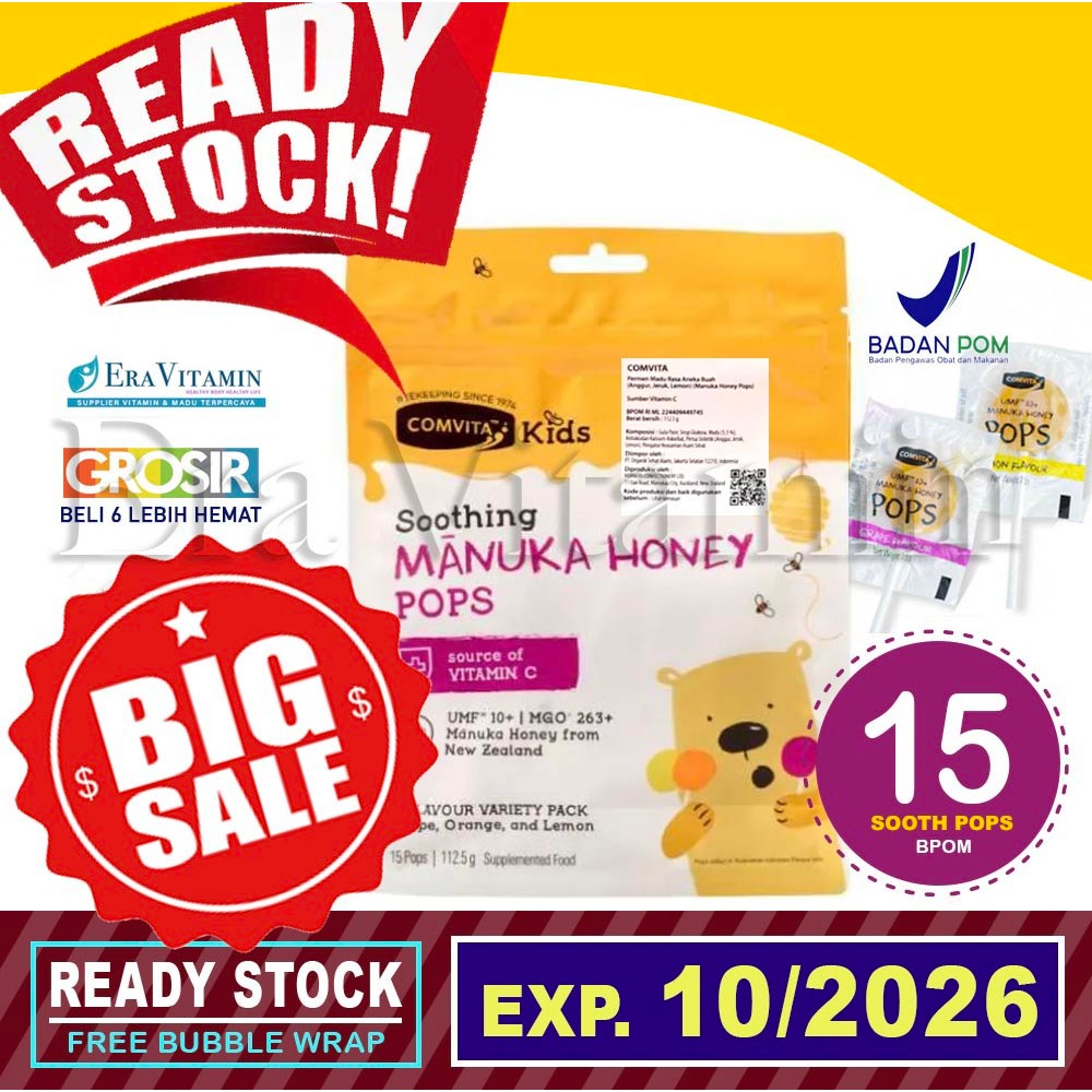 

COMVITA Kids Soothing Manuka UMF 10+ isi 15 Pops - permen tenggorokan anak