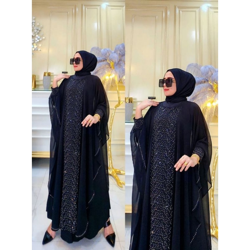 Zifa Fashion || Ella Dress Abaya || Arabian Kalong || Abaya Kalong || Abaya Hitam || Abaya Jersey ||