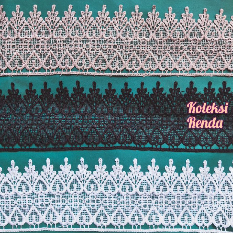 TERLARIS Renda giper lebar 1cm renda bordir renda gyper per roll 15 yard