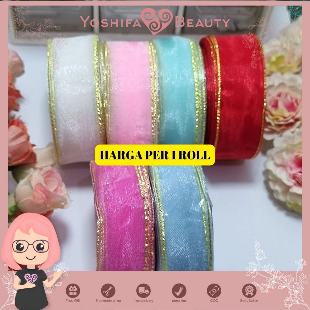 

Pita Organdi List Emas 1 in (2,5 cm) 1 Roll