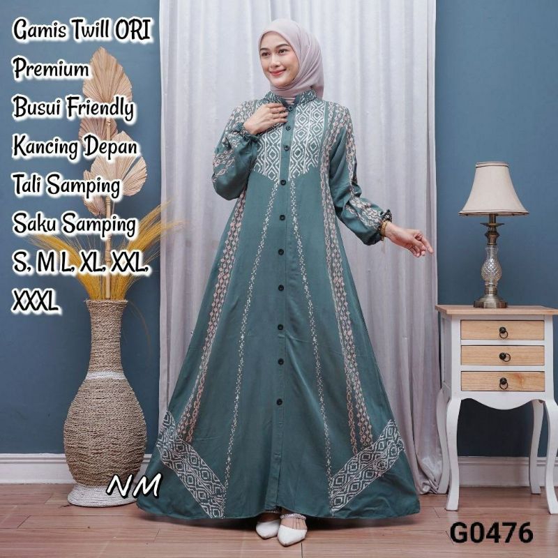 DHANI - GAMIS SM K ABSTRAK | GAMIS  TWILL ORI SIZE S-XXL | GAMIS TWILL ORI LD 100-120 | GAMIS TWill 