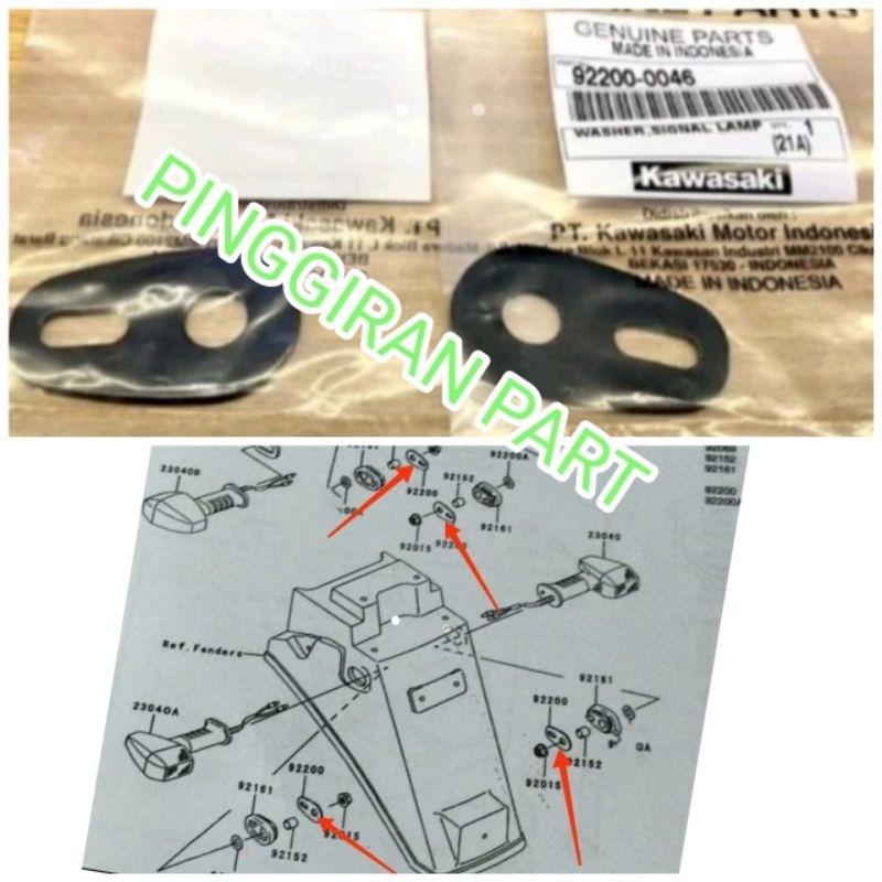 Ring washer dudukan lampu sein sen ninja r ss original