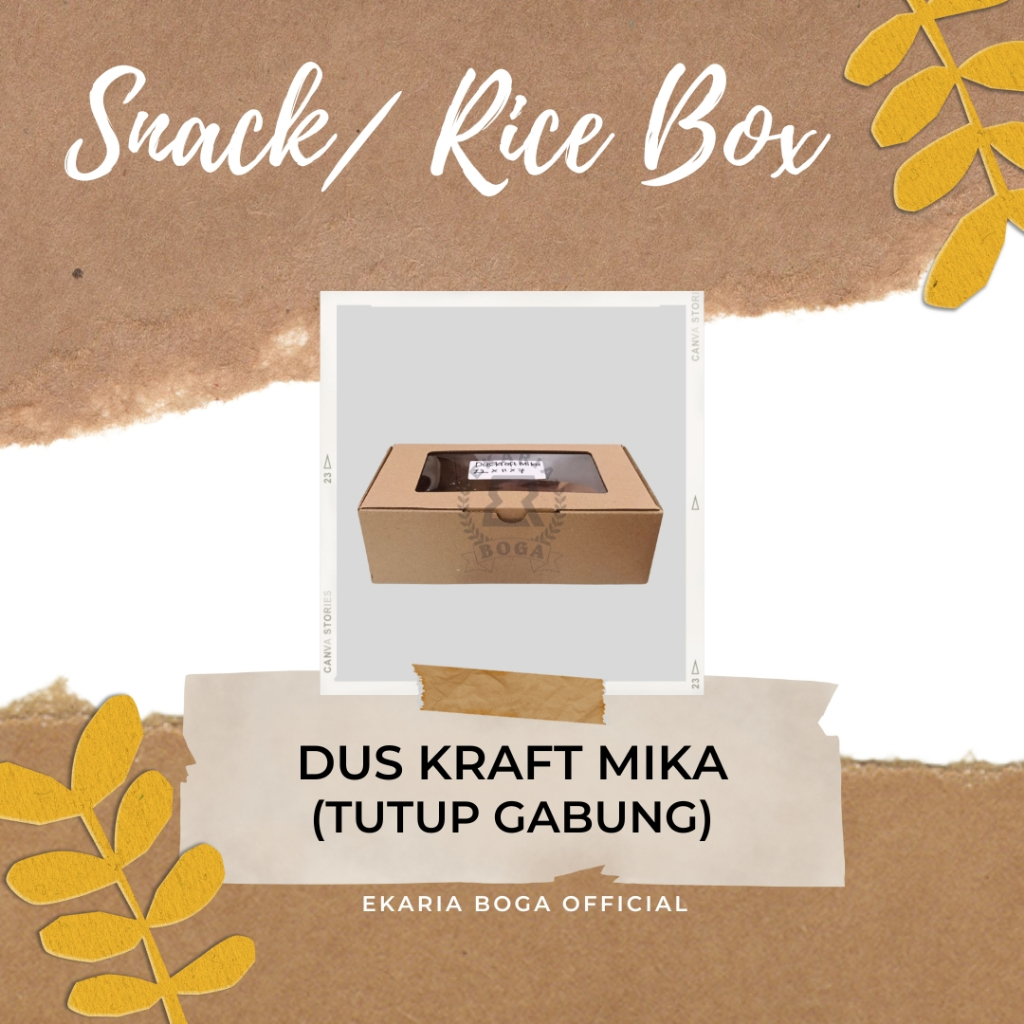 

SNACK BOX / RICE BOX | CAKE BOX | DUS ROTI / KUE / MAKANAN | DUS BROWNIES JENDELA MIKA | DUS KRAFT MIKA