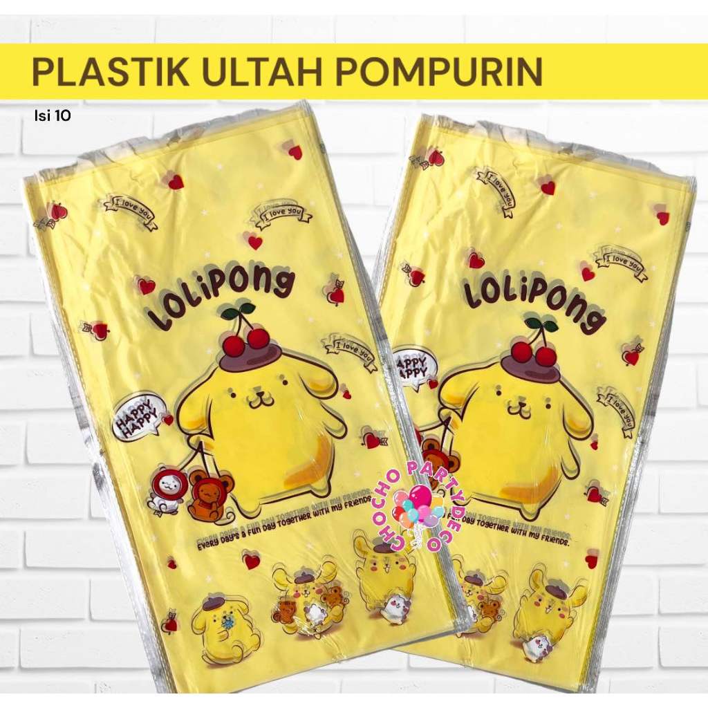 

Plastik Ulang Tahun POMPOMPURIN SANRIO isi 10 / Plastik Ultah Anak POMPOMPURIN Ukuran Sedang