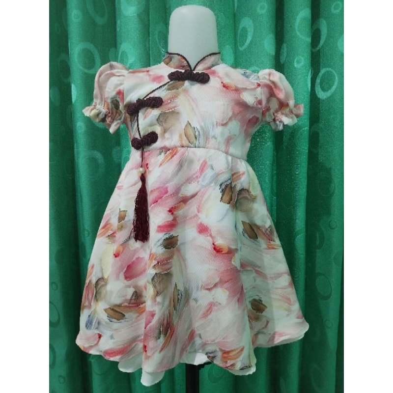 DRESS ANAK CINA / BAJU CHEONGSAM ANAK PEREMPUAN / DRESS BAYI DAN ANAK Bahan Satin