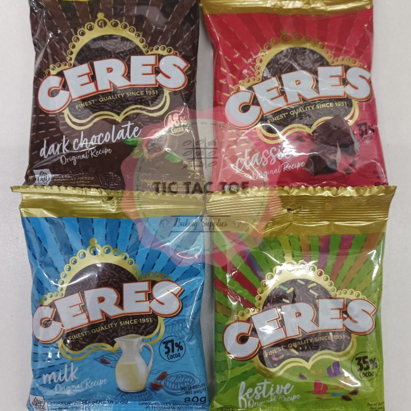 

Meises Ceres/ Meses Ceres Coklat Butir Ceres Milk, Ceres Dark, Ceres Festive, Ceres Classic 80gr