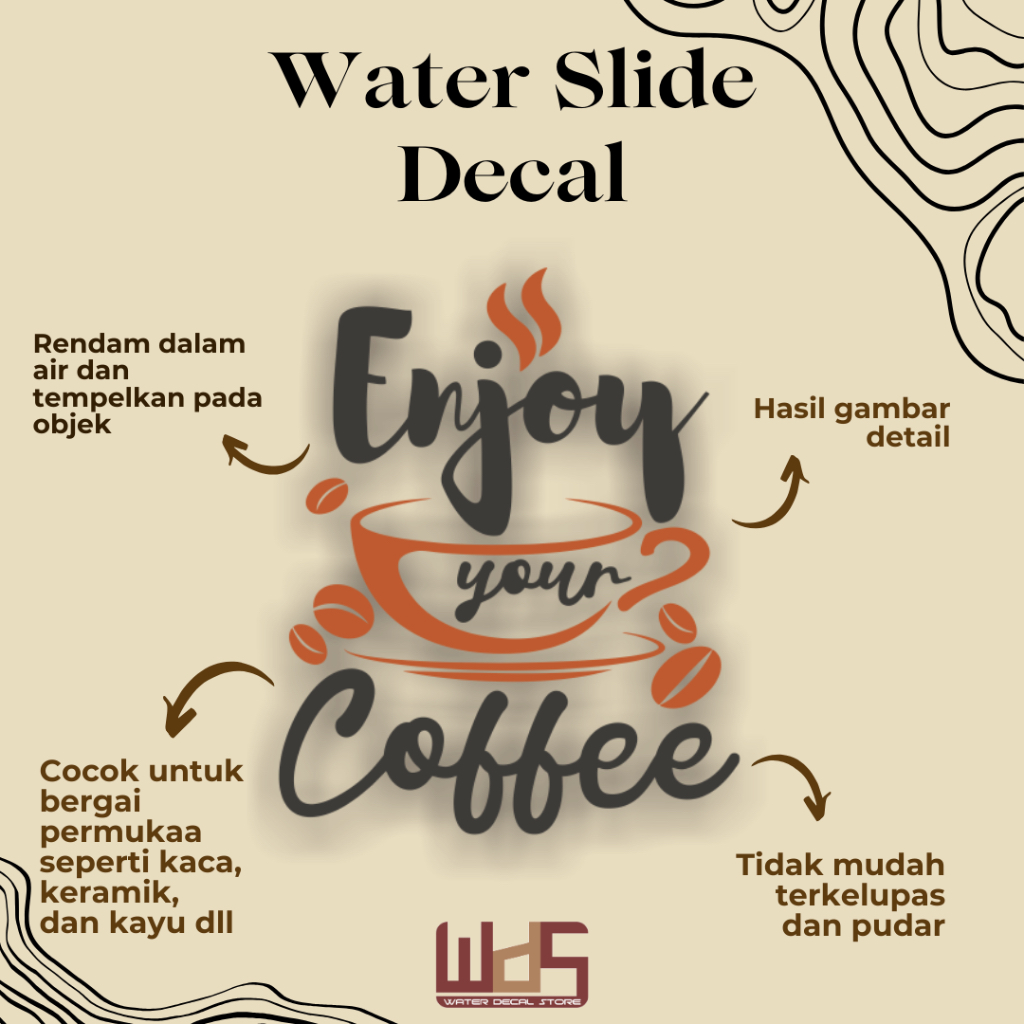 

WATER SLIDE DECAL COFFE / DECAL AIR / STIKER AIR / MERCHANDISE