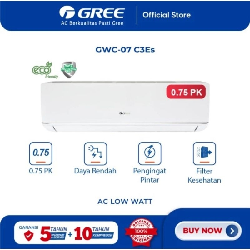 AC GREE 3/4PK LOW WATT GWC-07C3E(S) AC GREE 0.75PK LOWWATT 07C3E