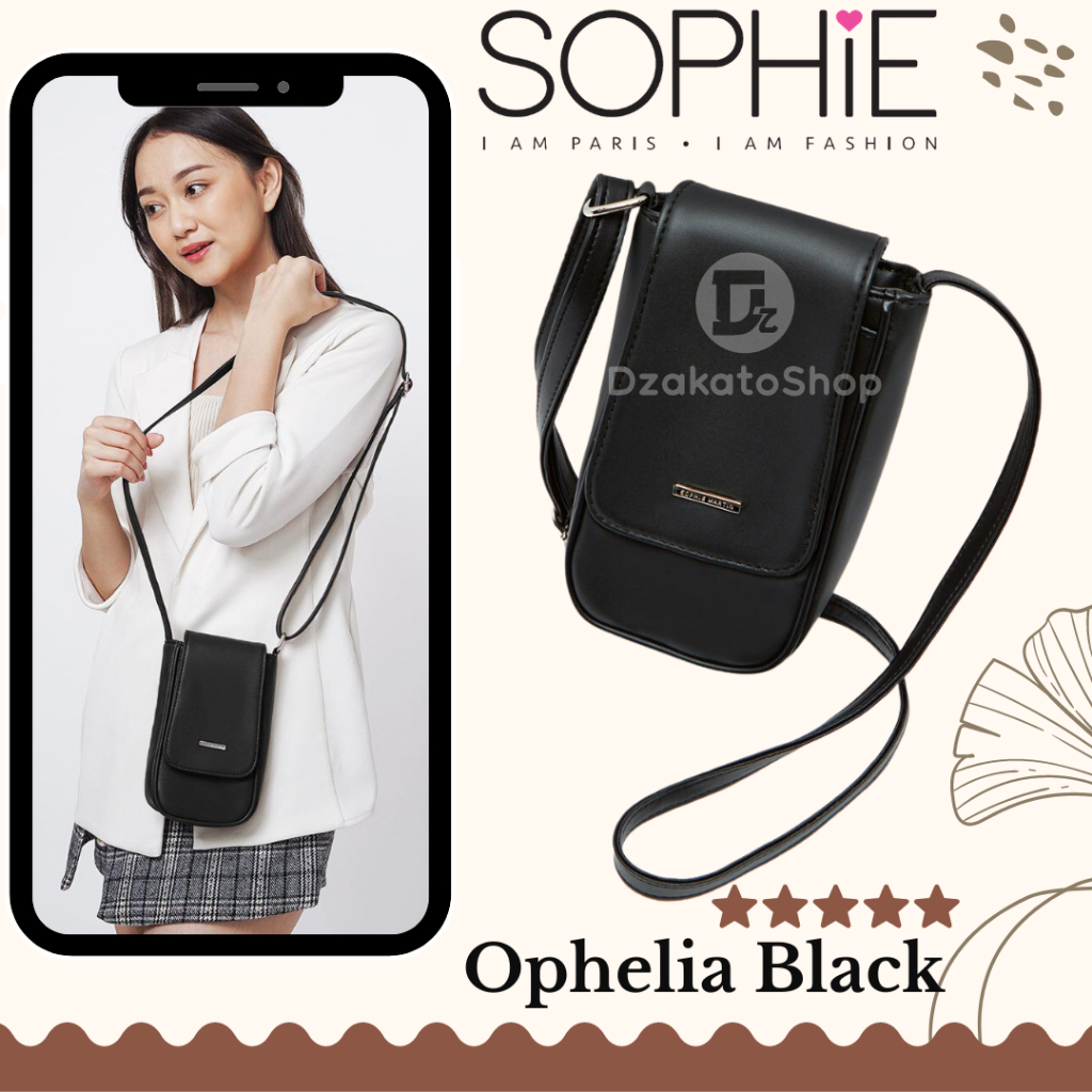 Dompet Selempang HP Sling Phone Sophie Martin Paris Ophelia Black dan Cherovi Pink Katalog Terbaru  
