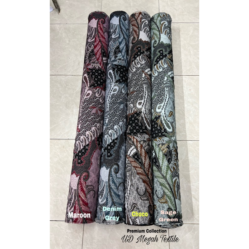 HARGA PER METER (B393) Kain Batik Halus Foil gold Pria wanita (lb120) cck Gamis Pakaian Kebaya atasa