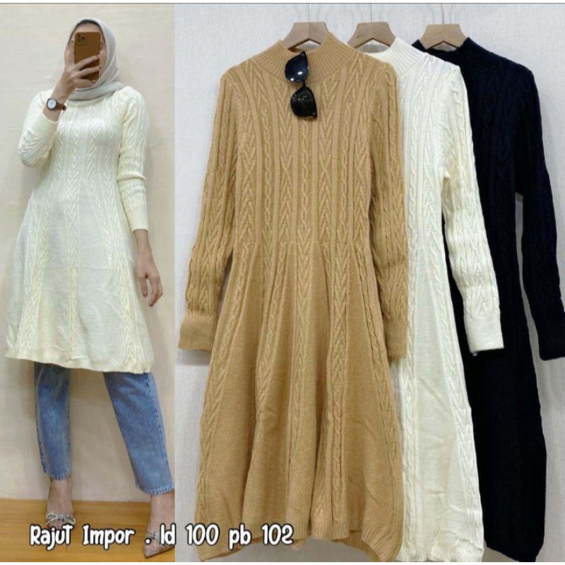 TUNIK RAJUT IMPORT PREMIUM / ATASAN KNIT IMPORT
