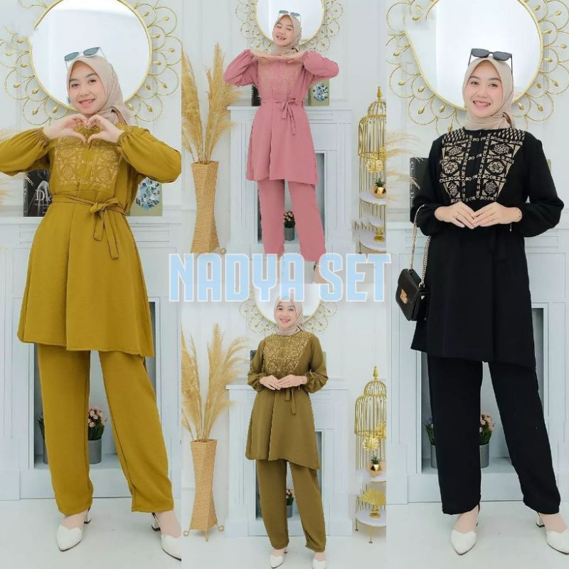SETELAN NADYA SET CRINKLE DRESS MIDI TERBARU WANITA ONESET MIDI DRESS CRINKLE