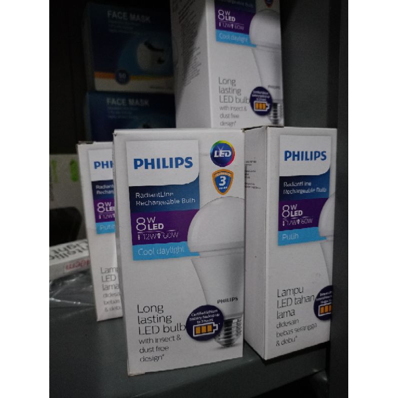 Lampu emergency Philips menyala saat mati lampu 8Watt Original Philips