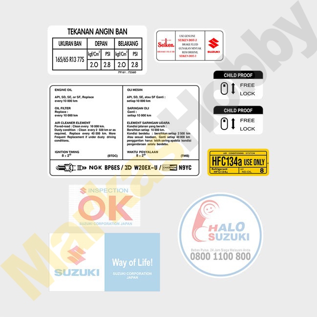 Stiker Suzuki Karimun Warning Set