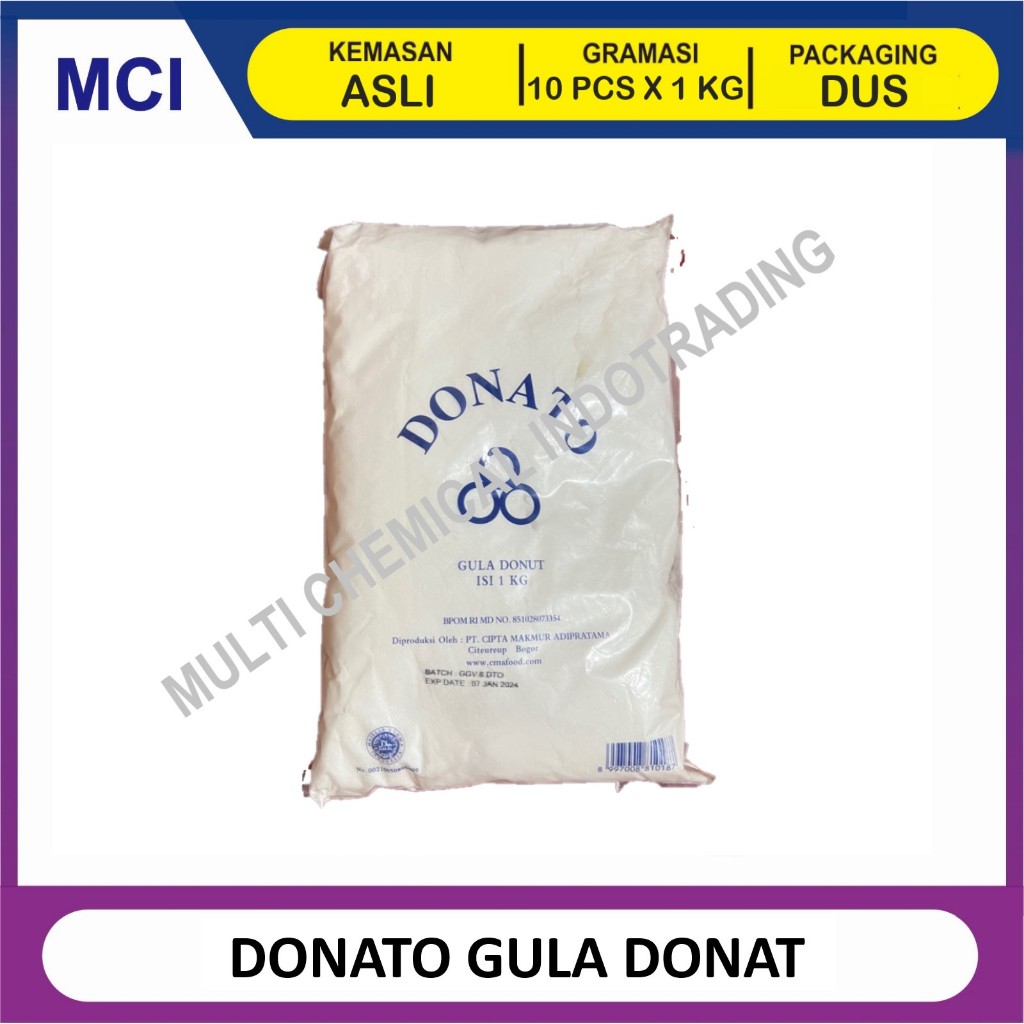 

DONATO GULA DONAT 1 KG / GULA DINGIN / GULA TEPUNG HALUS - 1 DUS 10 PCS