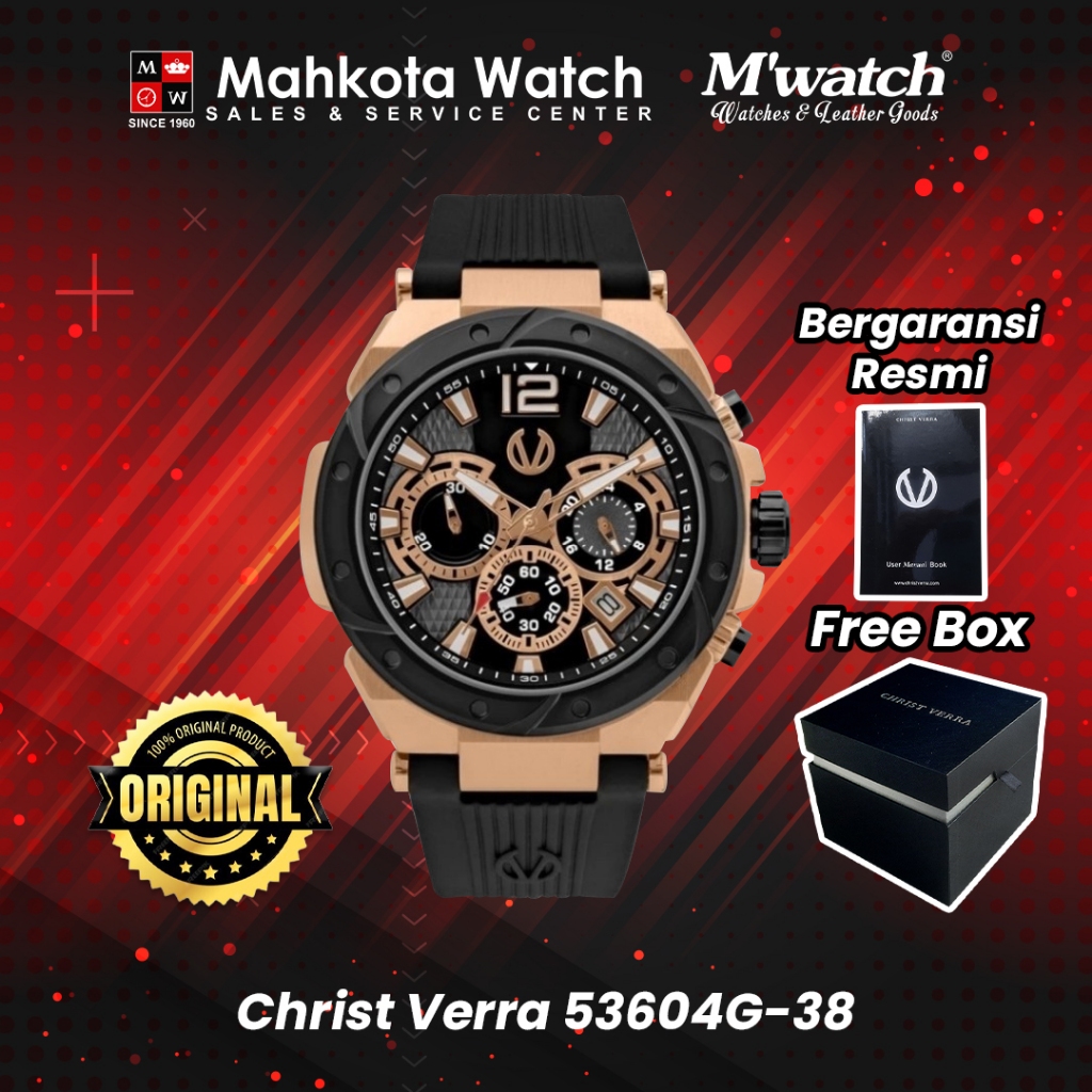 JAM TANGAN PRIA CHRIST VERRA 53604G-38 BLK ORIGINAL