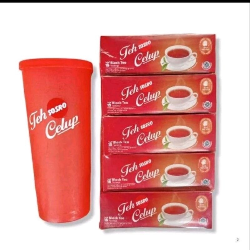 

PROMO DAN TERMURAH - 5 BOX TEH SOSRO FREE TUMBLER / PAKET MURAH TEH CELUP SOSRO