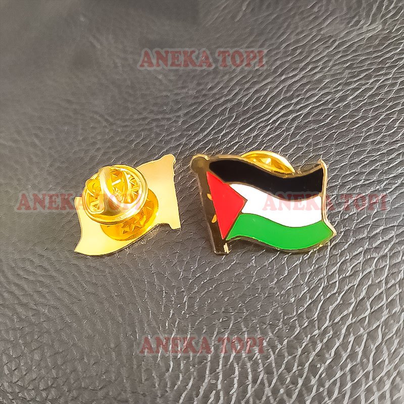 Pin Bros Bendera Palestina Flag Pin Palestina Pin Palestina - Aneka Topi