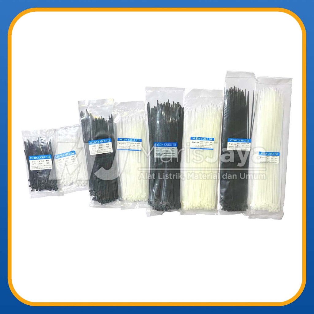 

Kabel Ties (100mm, 150mm, 200mm, 250mm, 300mm) Putih/Hitam