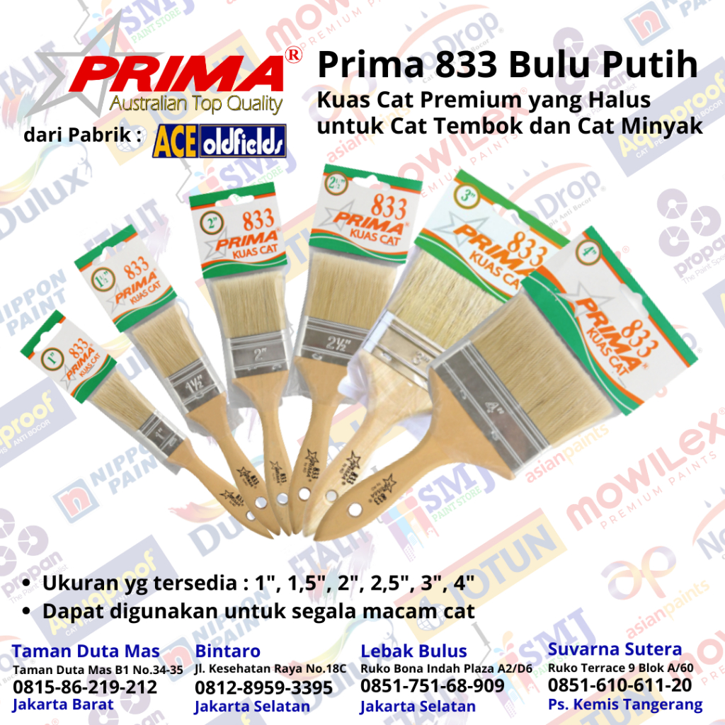 

PAINT BRUSH KUAS TANGAN PRIMA 833