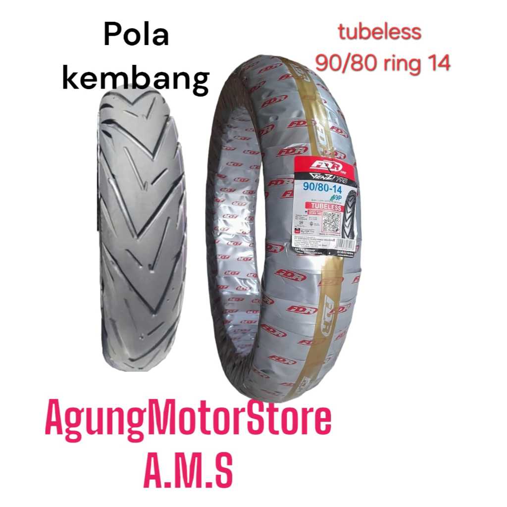 BAN LUAR TUBELESS FDR GENZI PRO 90/80 RING 14 ORIGINAL 100%