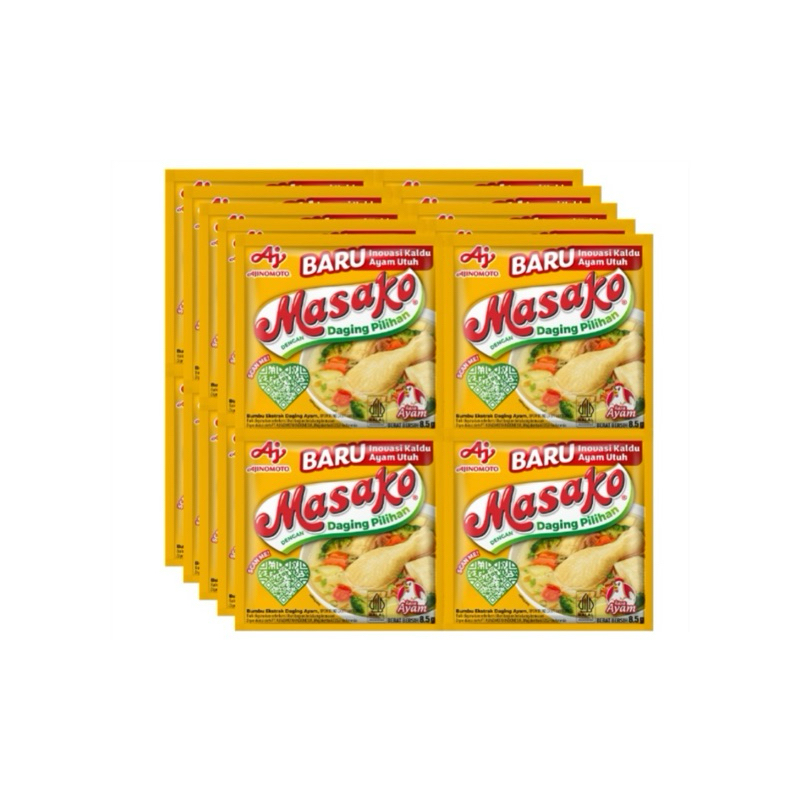 

Masako Bumbu Kaldu Ayam & Daging Sapi 9 Gr x 12 Sachet
