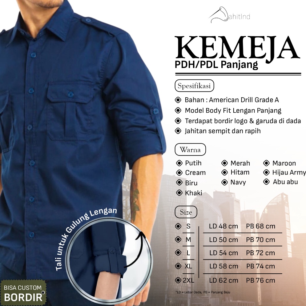 Best Seller Baju Kemeja P Lengan Panjang Seragam Kerja PNS Atasan Formal Awet Banyak Pilihan Warna J