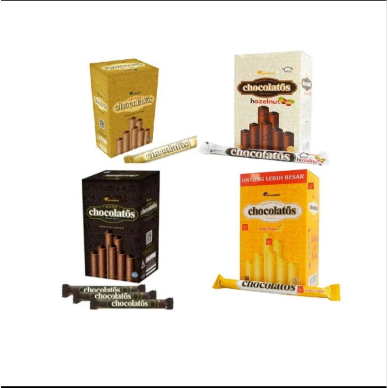 

1 box chocolatos wafer roll rasa cokelat 24 pcs eceran 1000