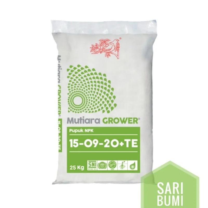 [pupuk majemuk/pupuk NPK 15-09-20+TE] Mutiara GROWER (25kg &50kg)