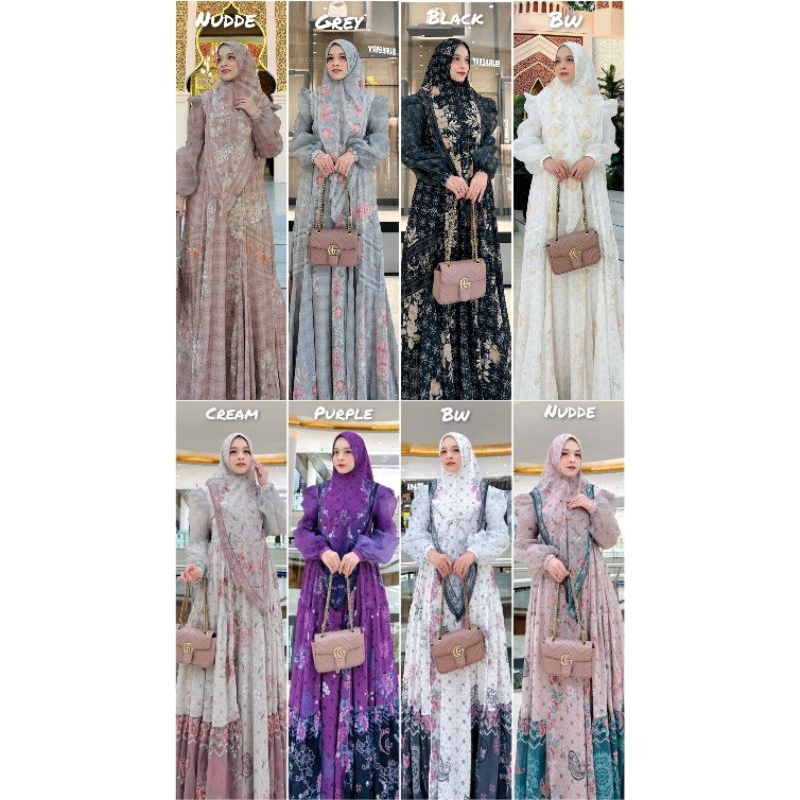 (BISA COD) Gamis Syari series by Alya Syari Original