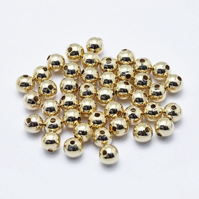 18k gold plated 5mm round spacer beads