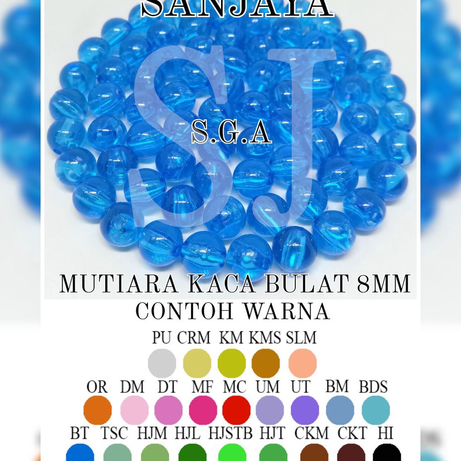 PROMO SALE Manik Kaca  Mote Kaca  Manik Bulat  Mote Bulat  Mote Kaca Bulat  Mutiara Kaca Bulat 6mm  