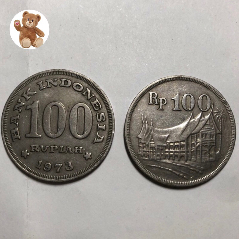 Uang Logam Kuno ASLI 100 Rupiah TEBAL Tahun 1973.