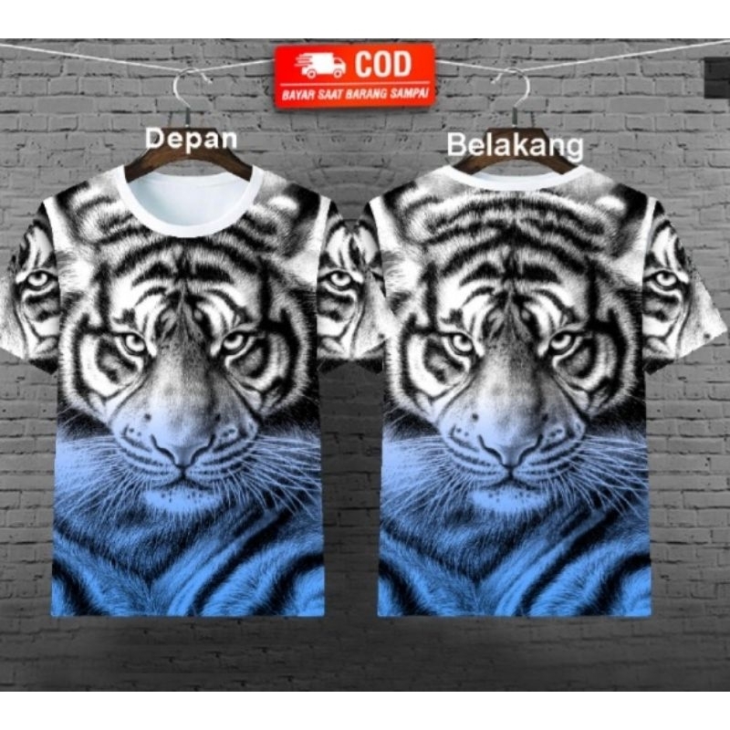 KAOS MOTIF MACAN SABLON DEPAN BELAKANG / KAOS DISTRO / KAOS KEREN